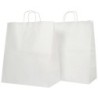 CARTON DE 200 SACS KRAFT BLANC POIGNÉE TORSADÉE 24+11X33CM 90G/M²