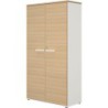 RANGEMENT HAUT L80CM  X H187 CM  PORTES CONNEXION  FAB FR CHÊNE STRUCTURÉ/BLANC  GAR 5 ANS 