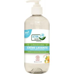 FLACON POMPE 500ML CRÈME LAVANTE NETTOYANTE MAIN, CORPS, CHEVEUX PARFUM MIEL FLEUR D''ORANGER