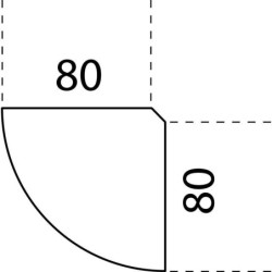 ANGLE DE LIAISON 90° 80X80CM CHÊNE CLAIR