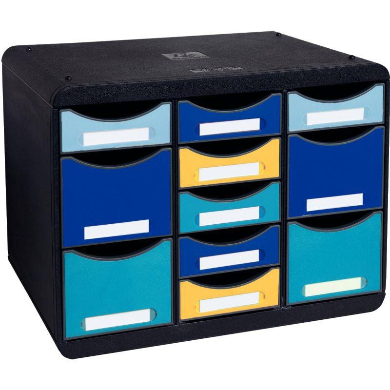 MODULE STORE BOX MULTI BEE BLUE  11 TIROIRS L35,5 X H 27,1 X P 27 CM ANGE BLEU 98 % RECYCLE 