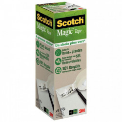 ADHESIF *PQT9* SCOTCH MAGIC VERT 810 RECYCLE 19MMx33M LOT DE 7+2 GRATUITS BP308