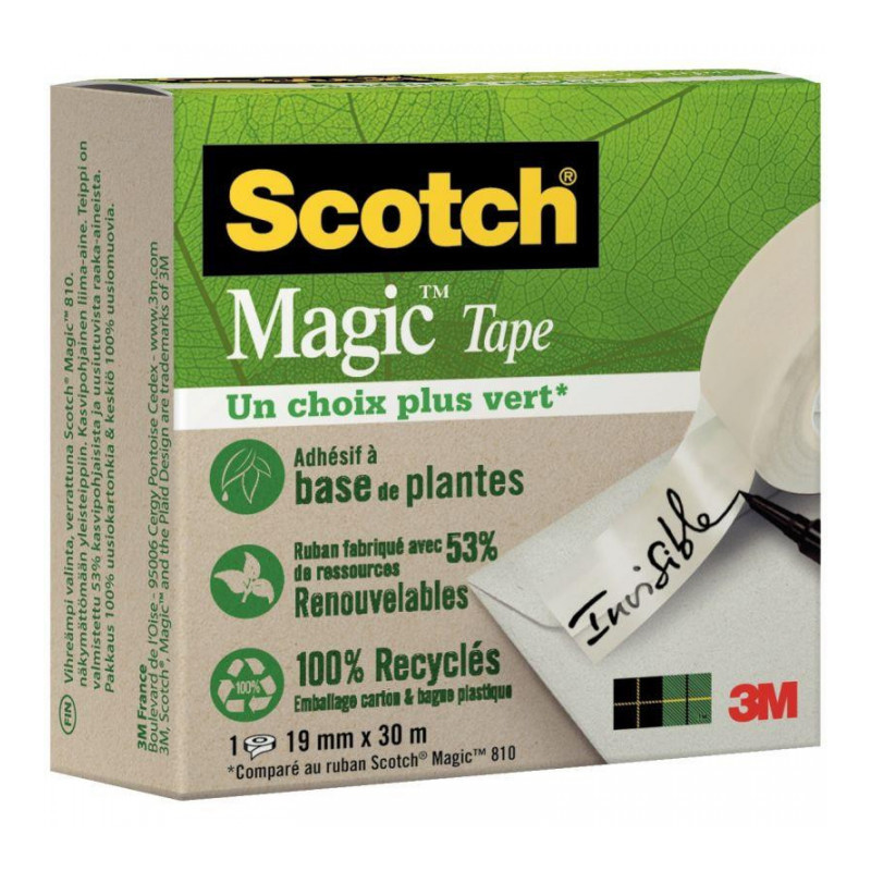 ADHESIF SCOTCH MAGIC VERT RECYCLE 810 19MMx30M L1187