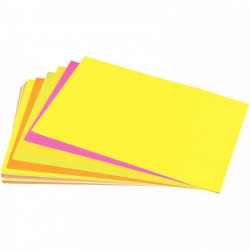 AFFICHE FLUO 90G 40X60CM PQT DE 25F.  ASSORTIES ORANGE ROSE JAUNE VERT ROUGE