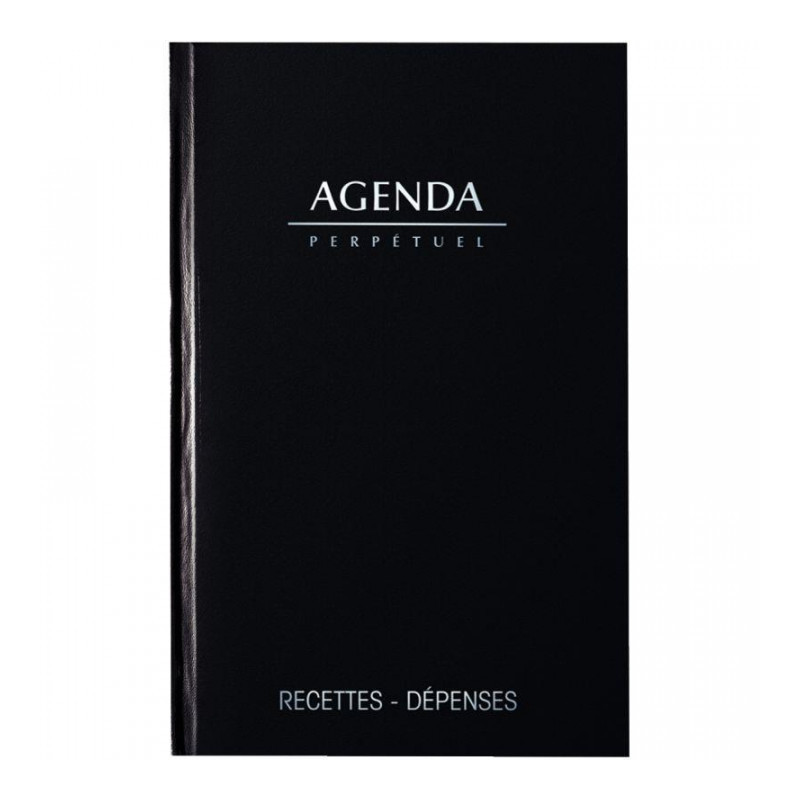 AGENDA PERPÉTUEL DE CAISSE 14X22CM NOIR 12 mois 1J/P