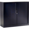 ARMOIRE À RIDEAUX BASSE FAB FR  2 TABLETTES L120 H100 P43 CM GENERIC+ CORPS NOIR RIDEAUX NOIRS GAR 5 ANS