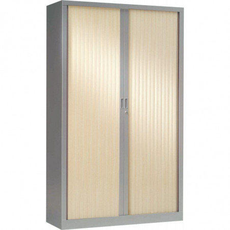 ARMOIRE À RIDEAUX HAUTE  FAB FR4 TABLETTES H198 L120 P43CM GENERIC+ CORPS ALUMINIUM RIDEAUX  ACACIA GAR 5ANS