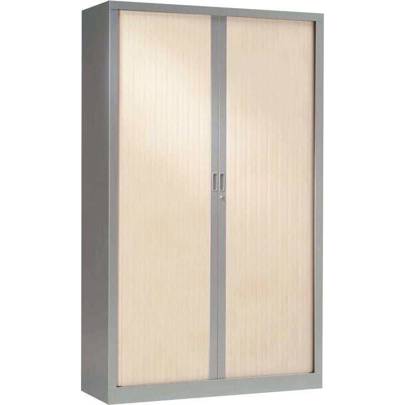 ARMOIRE À RIDEAUX HAUTE FAB FR 4 TABLETTES H198 L120 P43CM GENERIC+ CORPS ALUMINIUM RIDEAUX ERABLE GAR 5ANS