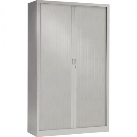 ARMOIRE À RIDEAUX HAUTE FAB FR 4 TABLETTES H198 L120 P43CM GENERIC+  CORPS ET RIDEAUX GRIS GAR 5ANS