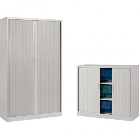 ARMOIRE À RIDEAUX MONOBLOC HAUTE NF  H198 L120 P43 CM CORPS ALU/RIDEAUX ALU GAR 5 ANS