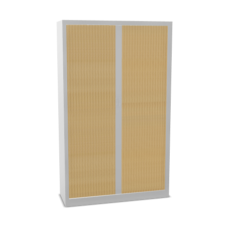 ARMOIRE À RIDEAUX MONOBLOC HAUTE NF  H198 L120 P43 CM CORPS ALU/RIDEAUX CHÊNE CLAIR GAR 5 ANS