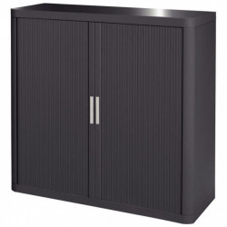 ARMOIRE À RIDEAUX PERSONNALISABLE H104 L110 P41,5 CM 2 TABLETTES CORPS ANTHRACITE/RIDEAUX ANTHRACITE GAR 5 ANS