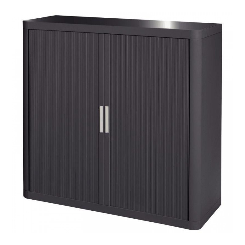 ARMOIRE À RIDEAUX PERSONNALISABLE H104 L110 P41,5 CM 2 TABLETTES CORPS ANTHRACITE/RIDEAUX ANTHRACITE GAR 5 ANS