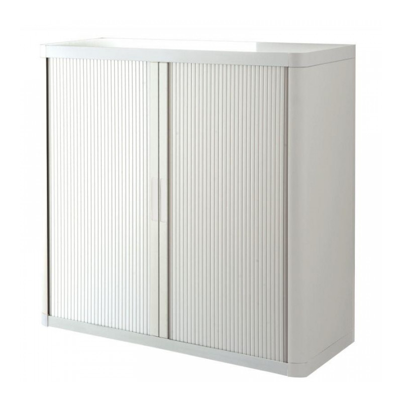 ARMOIRE À RIDEAUX PERSONNALISABLE H104 L110 P41,5 CM  2 TABLETTES CORPS BLANC / RIDEAUX BLANC GAR 5 ANS