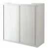 ARMOIRE À RIDEAUX PERSONNALISABLE H104 L110 P41,5 CM  2 TABLETTES CORPS BLANC / RIDEAUX BLANC GAR 5 ANS