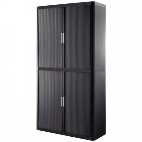 ARMOIRE À RIDEAUX PERSONNALISABLE H204 L110 P41,5 CM 4 TABLETTES CORPS ANTHRACITE/RIDEAUX ANTHRACITE GAR 5 ANS