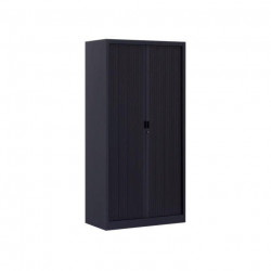 ARMOIRE COMPACTE FAB FR H180 L90 P43CM  2 RIDEAUX 3 TABLETTES GRIS ANTHRACITE GAR 3 ANS