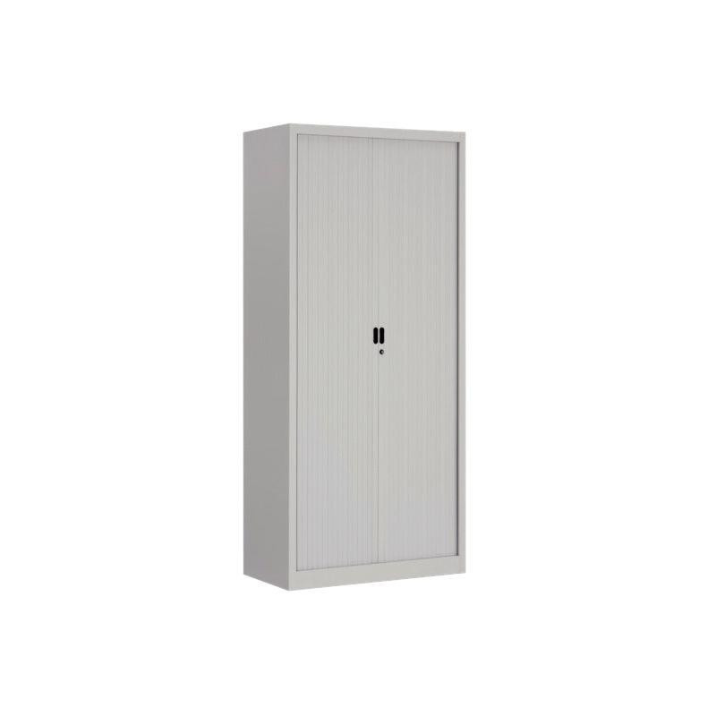 ARMOIRE COMPACTE FAB FR H180 L90 P43CM 2 RIDEAUX 3 TABLETTES GRIS CLAIR  GAR 3 ANS