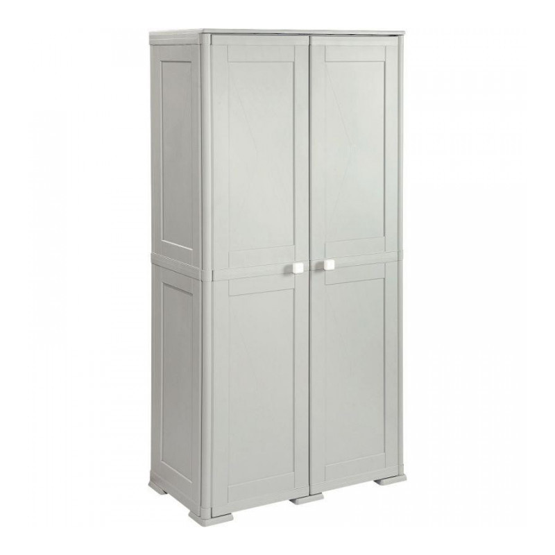 ARMOIRE HAUTE UTILITAIRE 2 TABLETTES + PORTES BALAIS- L79 H164 P43