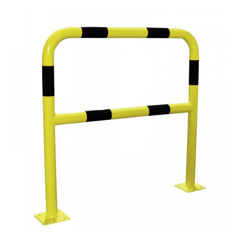 BARRIÈRE ACIER 1,5M DIAMÈTRE 40MM NOIR ET JAUNE