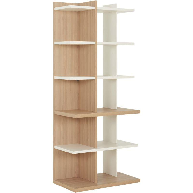 BIBLIOTHÈQUE BRABANT FAB FR  L80XH189XP45CM CHÊNE STRUCTURÉ/BLANC GAR 5 ANS