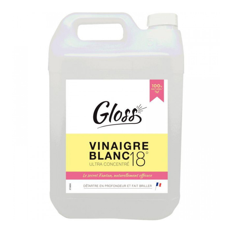 BIDON 5 LITRES DE VINAIGRE BLANC 18° GLOSS