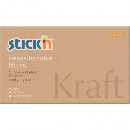 BLCS REPOSITIONNABLES 76X127MM KRAFT PQT12