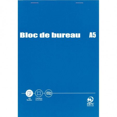 BLOC A5 60G 5X5 100F PEFC TOP PRIX