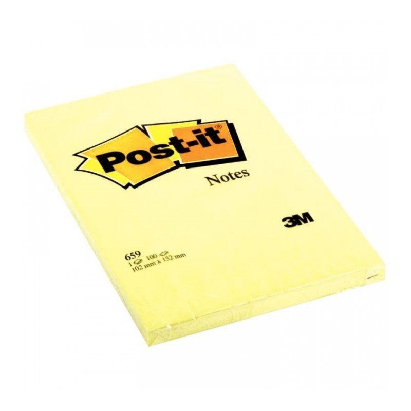 BLOC REPOSITIONNABLE 102X152 JAUNE 100F POST-IT NOTE  PEFC