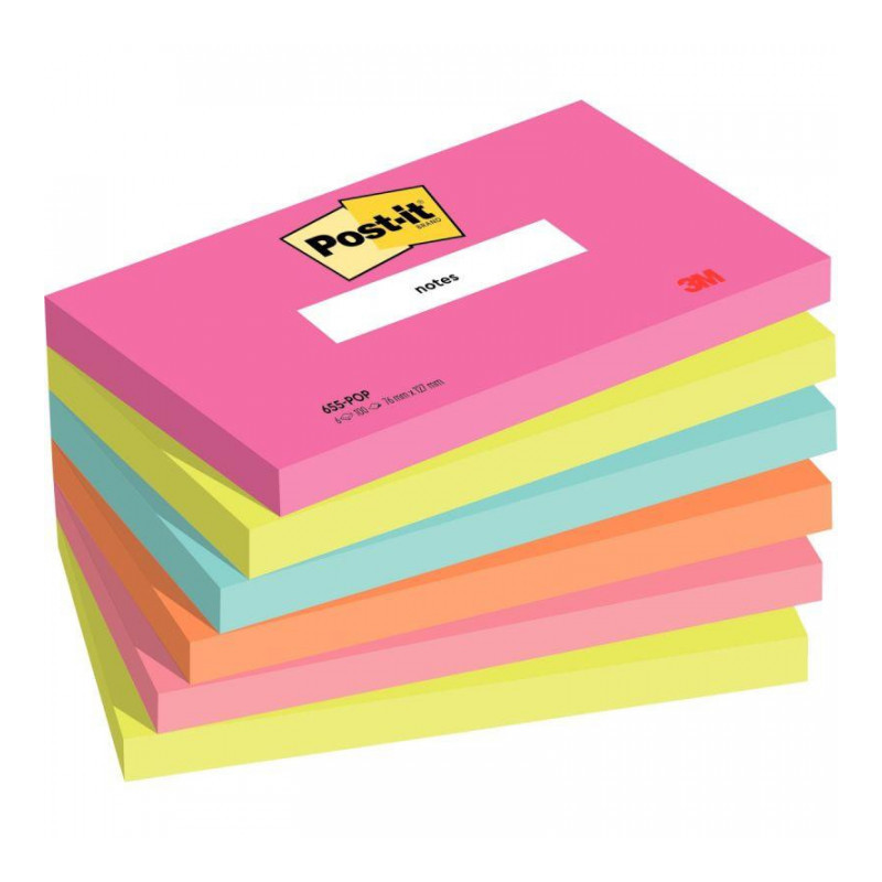 BLOC REPOSITIONNABLE 76X127 100F PQT6 POST-IT POPTIMIST