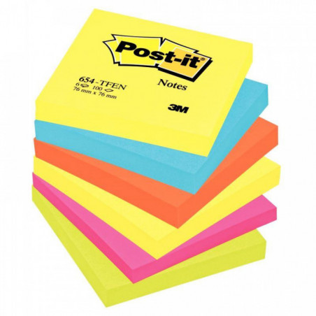 BLOC REPOSITIONNABLE 76X76 100F  *PQT6* POST-IT ENERGIE  ASS  50021