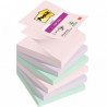 BLOC REPOSITIONNABLE 76X76 COULEUR ASS 90F PQT6 SOULFUL Z-NOTE POST-IT SUPER STICKY  PEFC