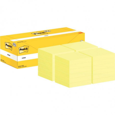 BLOC REPOSITIONNABLE 76X76 JAUNE  100F PQT18+6 OFFERTS POST IT