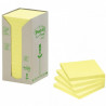 BLOC REPOSITIONNABLE 76X76 JAUNE 100F TOUR 16  S  POST-IT RECYCLÉES