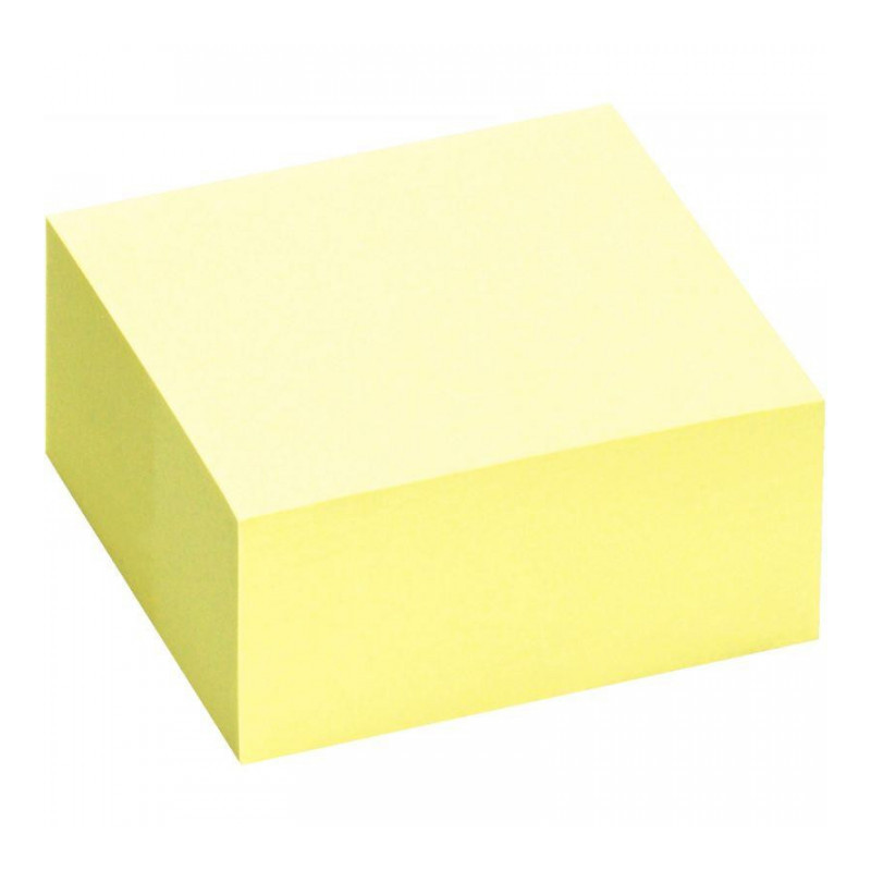 BLOC REPOSITIONNABLE JAUNE  75X75  CUBE 400F ECO  FSC LIKE