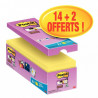 BLOC REPOSTIONNABLE 76X76 JAUNE *BTE 14+2 OFFERTS* SUPER STCIKY  DT2G PEFC POST IT NOTE