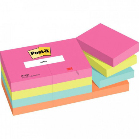 BLOCS REPOSITIONNABLE 38X51 COULEUR  ASSPQT12**POST-IT POPTIMIST