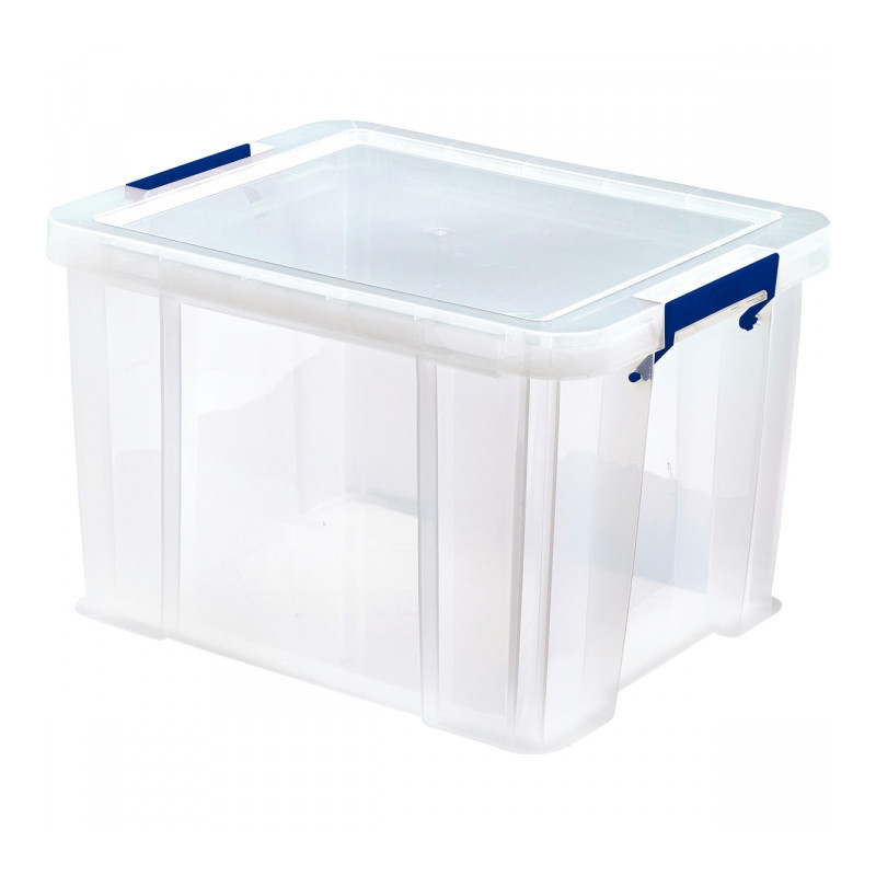 BOITE DE RANGEMENT 36L  L47.5Xl31XH30 SANS BPA RECYCLABLE SUPER RESISTANT EMPILABLE TRANSP