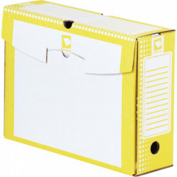 BOITES ARCHIVES *PQT25* JAUNE CARTON RIGIDE DOS10 CM  100 % RECYCLEE FAB FRANCE