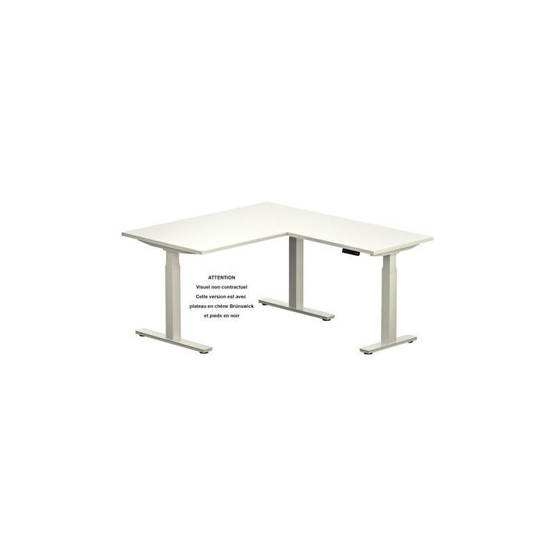 BUREAU ÉLECTRIQUE AXELSLADE L160XP80CM AVEC RETOUR PLATEAU CHÊNE BRUNSWICKPIÈ