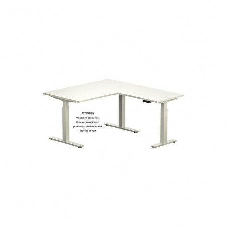 BUREAU ÉLECTRIQUE AXELSLADE L160XP80CM AVEC RETOUR PLATEAU CHÊNE BRUNSWICKPIÈ