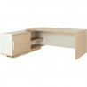 BUREAU RETOUR GAUCHE BRABANT FAB FR  L180/198XH75XP90/180CM AVEC RANGEMENTS CHÊNE STRUCTURÉ/BLANC GAR 5 ANS