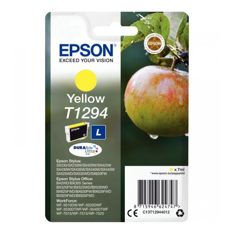 C13T129440 CART. EPSON J.E C13T129440-T1294 PR STYLUS SX420W JAUNE (CAPACITE STA