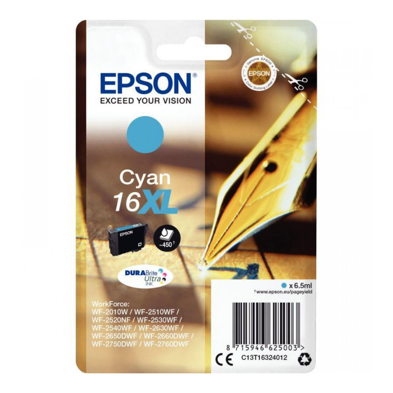 C13T16324010 CART BLEUE P/EPSON 'Stylo à plume' - Encre Durabrite 16XL 450 PAGES