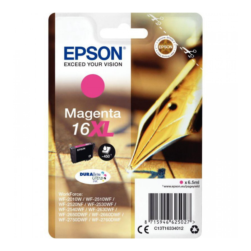 C13T16334010 CART ROUGE P/EPSON 'Stylo à plume' - Encre Durabrite M (16XL) 450