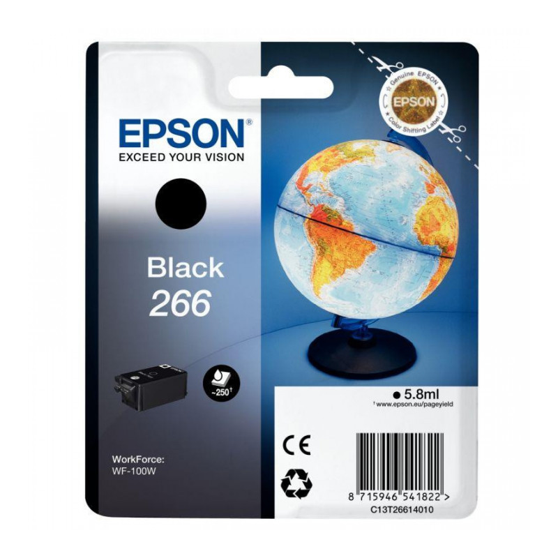 C13T26614010 /CARTOUCHE EPSON GLOBE 266 NOIR (WF-100W) C13T26614010