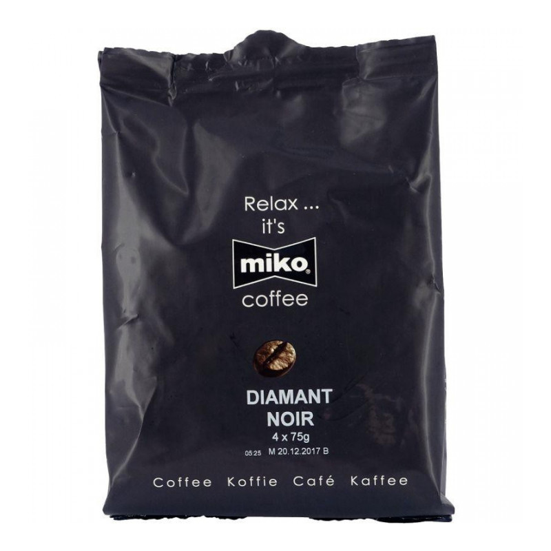 CAFE FILTRE DOSE POUR MACHINE MIKO DIAMANT NOIR 100% ARABICA 75GR (BTE 36 DOSES pour environ 720 cafés)