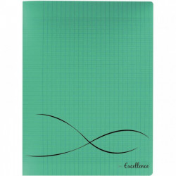 CAHIER PIQUE 17X22 96P SEYES COUV VERT PP EXCELLENCE PEFC