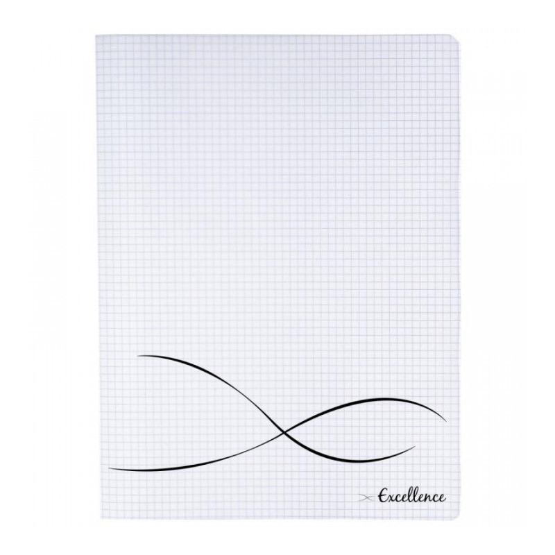 CAHIER PIQUE A4+ 96P 5X5 COUV INCOLORE PP 24X32 EXCELLENCE PEFC