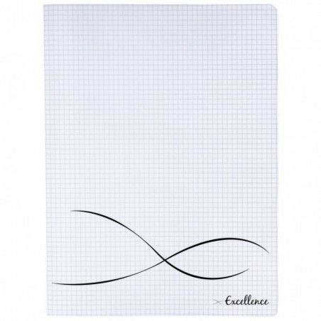 CAHIER PIQUE A4+ 96P 5X5 COUV INCOLORE PP 24X32 EXCELLENCE PEFC